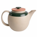 Keramik Teekanne 1000ml Beige/Grün