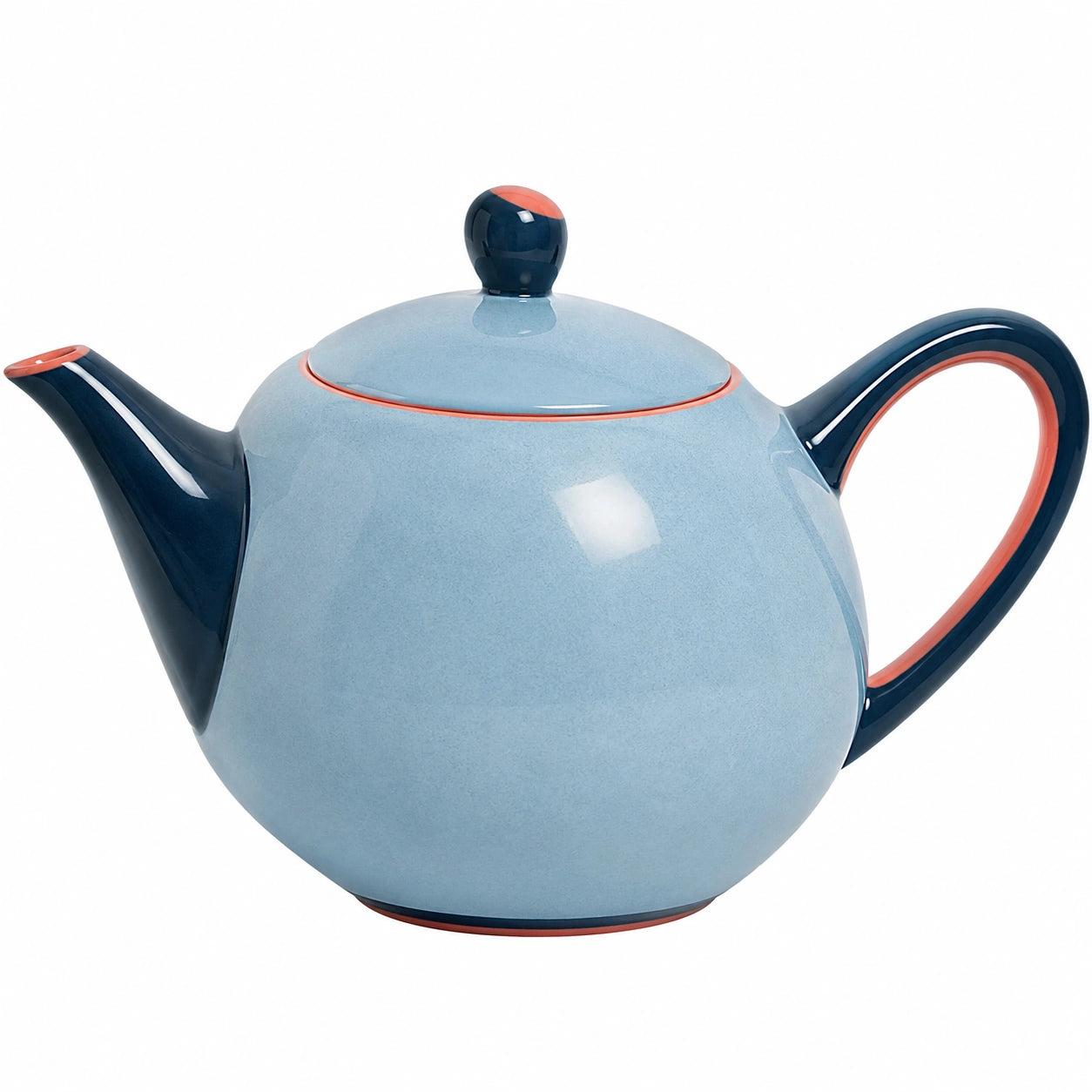 Teekanne 1200 ml Himmelblau mit Dunkelblauen Akzenten