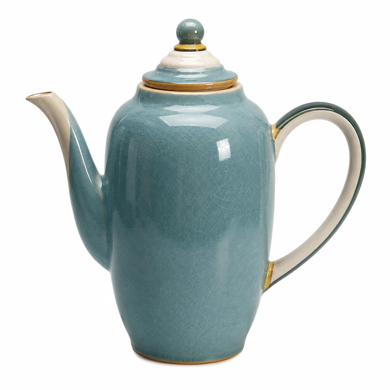 Blaue Teekanne aus Keramik mit Deckel, 1500 ml