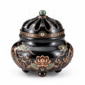 Räuchergefäß Lotusdesign Schwarz/Bronze