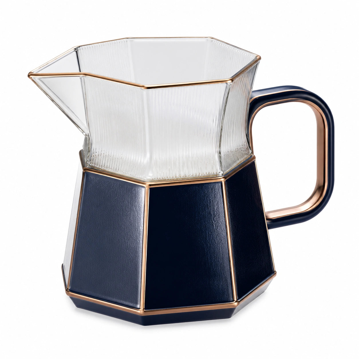 Krug mit geometrischem Design und Metallgriff, 1000ml