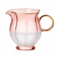 Handgefertigter Krug 1000ml Rosé Goldrand