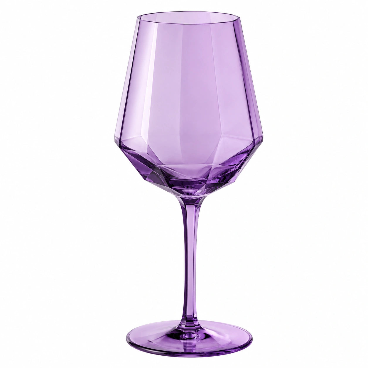 Lila Weinglas mit Facettiertem Design 650ml