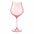 Rosa Weinglas mit Rillen 550ml