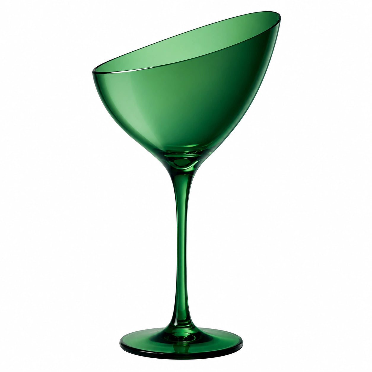 Elegantes Grünes Cocktailglas mit Schräge, 300ml