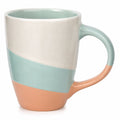 Keramikbecher 350ml in Beige/Blau/Orange