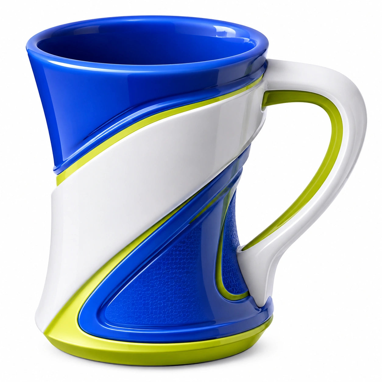 Moderne Twist-Tasse 300ml Blau/Weiß/Grün