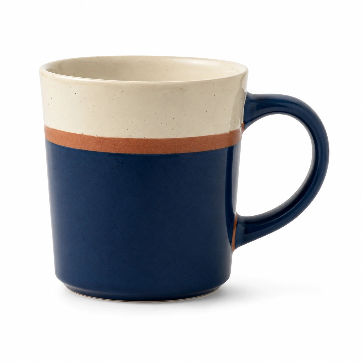 Eleganter Keramikbecher 350ml Blau und Creme